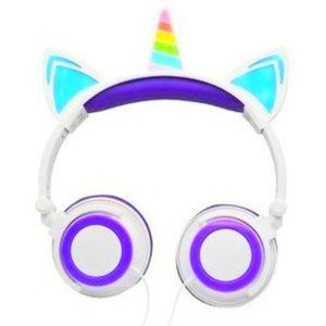 [NEW] Unicorn LED Light Up Headphones Colorful Vibrant Glowing Long (5 Ft Cable)